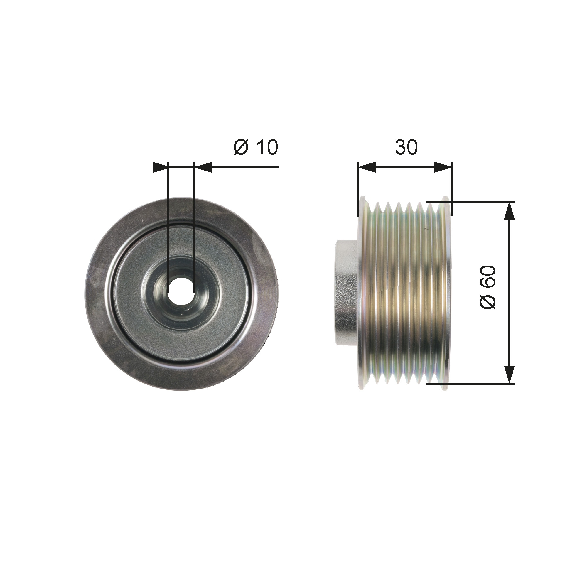 Geleiderol (poly) V-riem Gates T36406