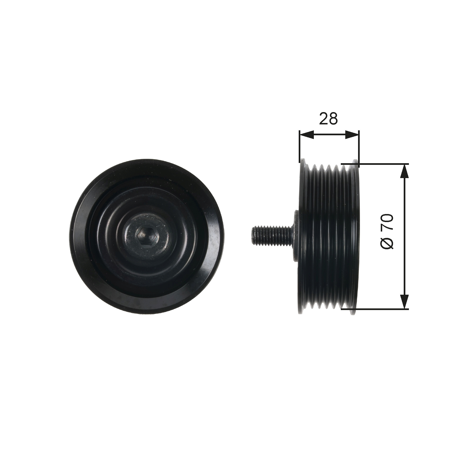 Geleiderol (poly) V-riem Gates T36410