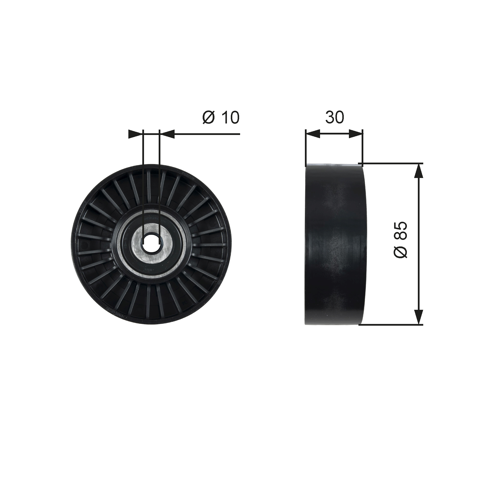 Geleiderol (poly) V-riem Gates T36482