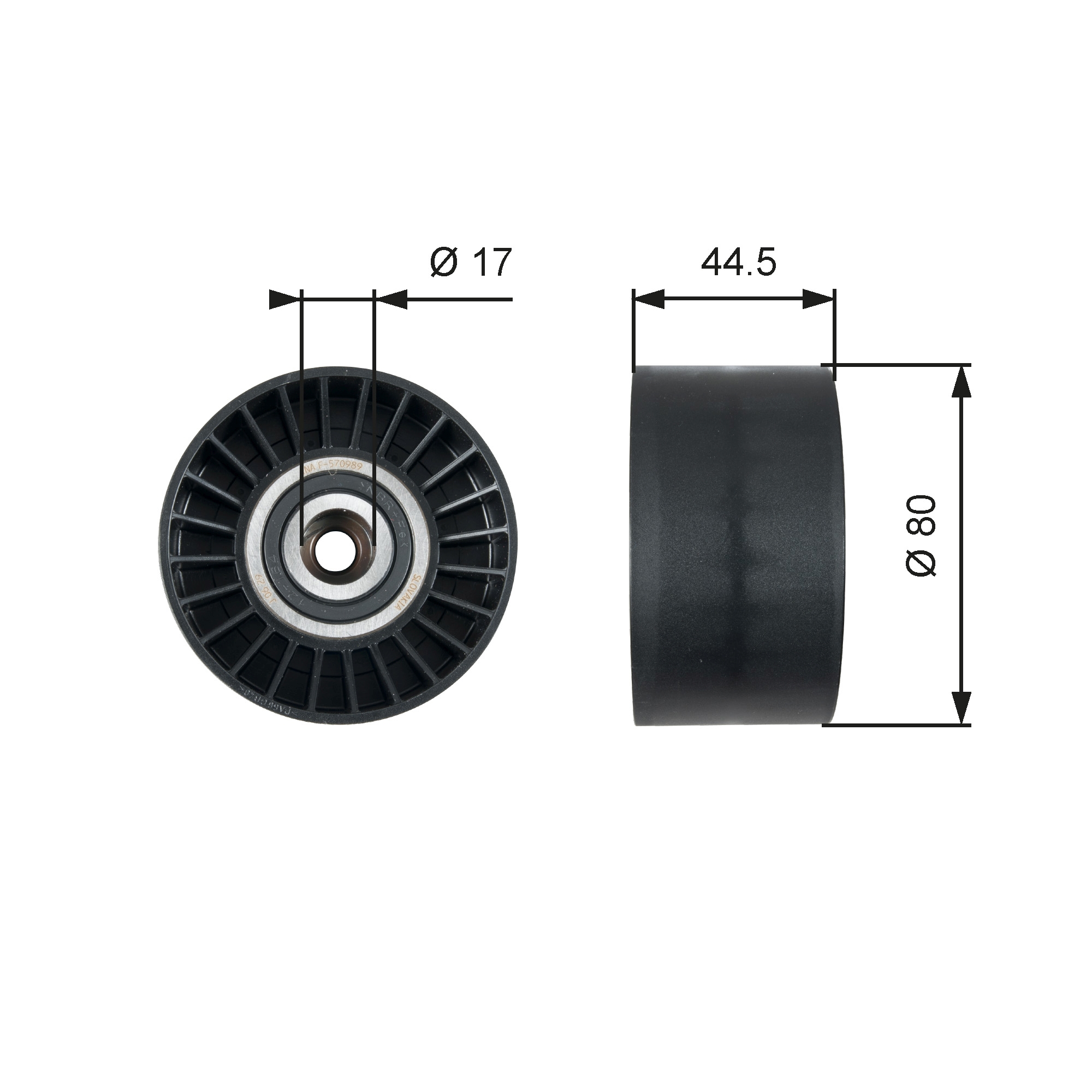 Geleiderol (poly) V-riem Gates T36509