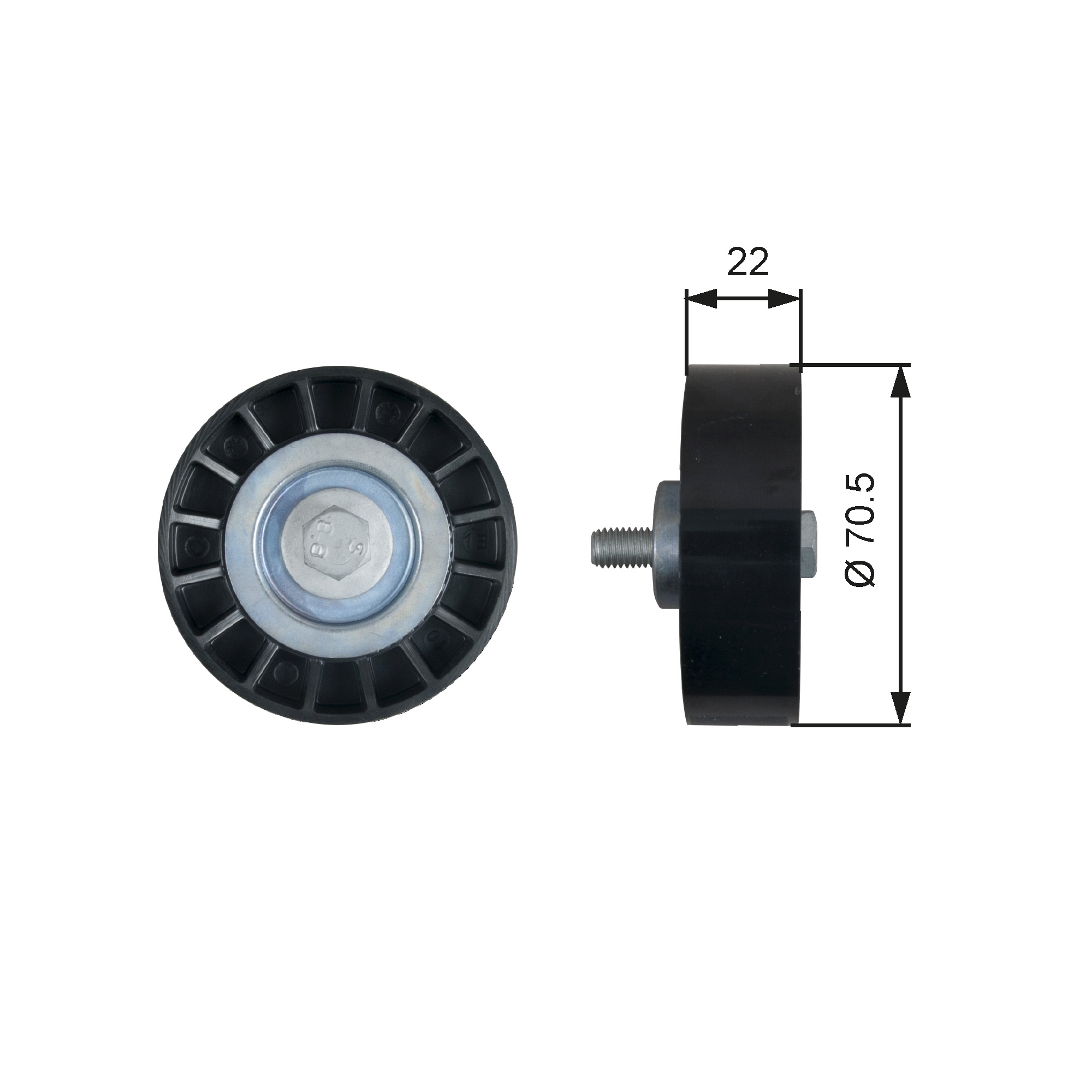 Geleiderol (poly) V-riem Gates T36607