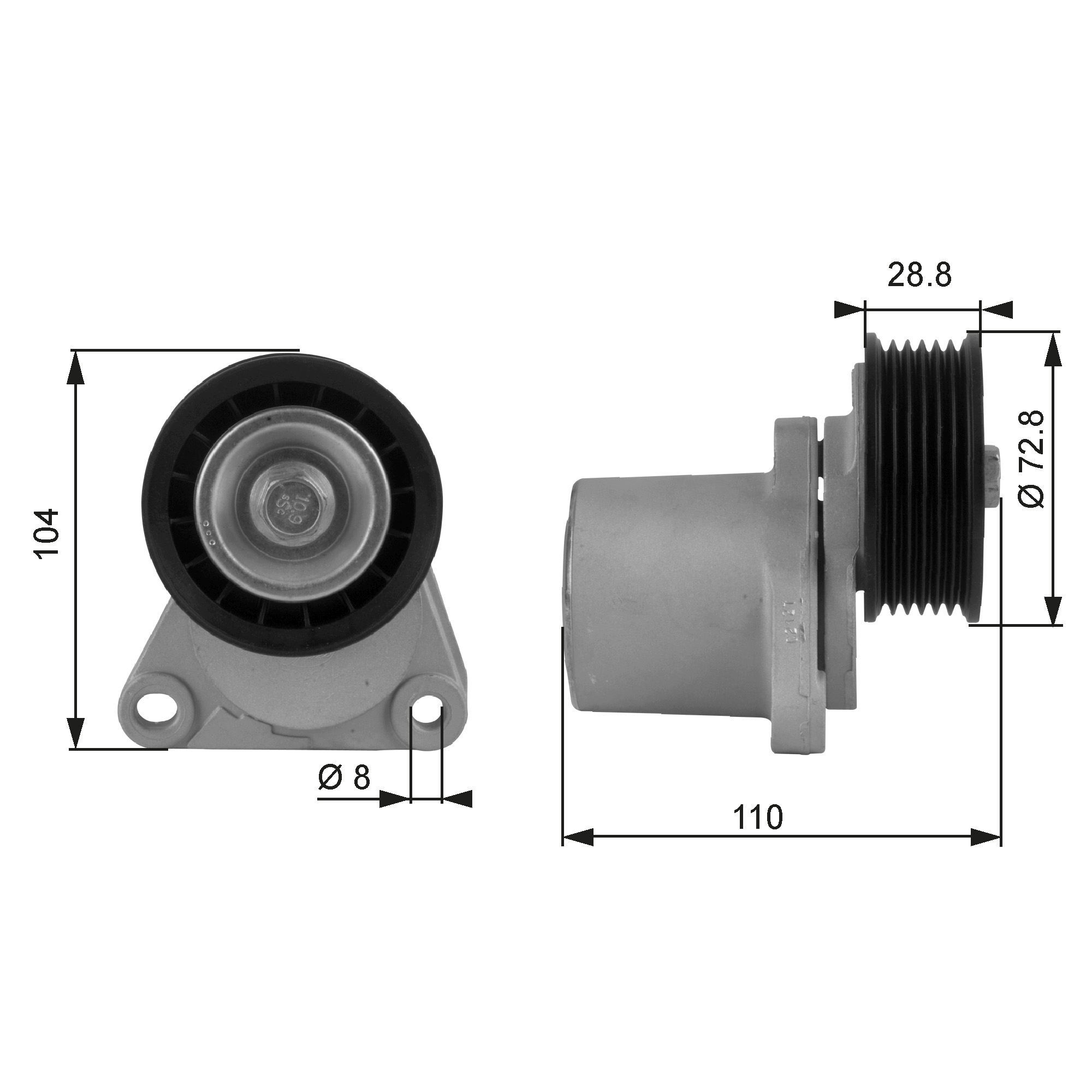 Gates Poly V-riemen kit K106PK2228