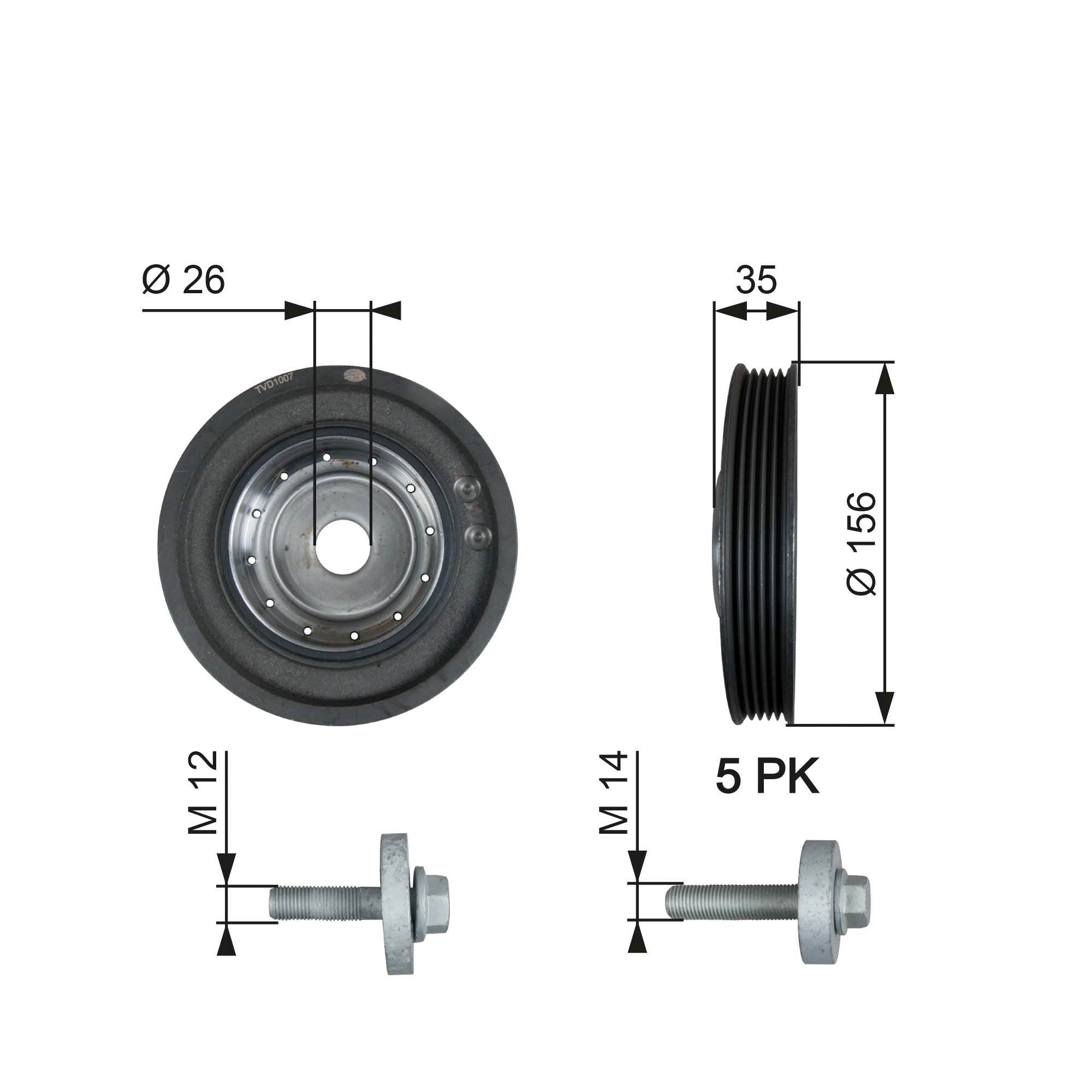 Krukaspoelie Gates TVD1007A