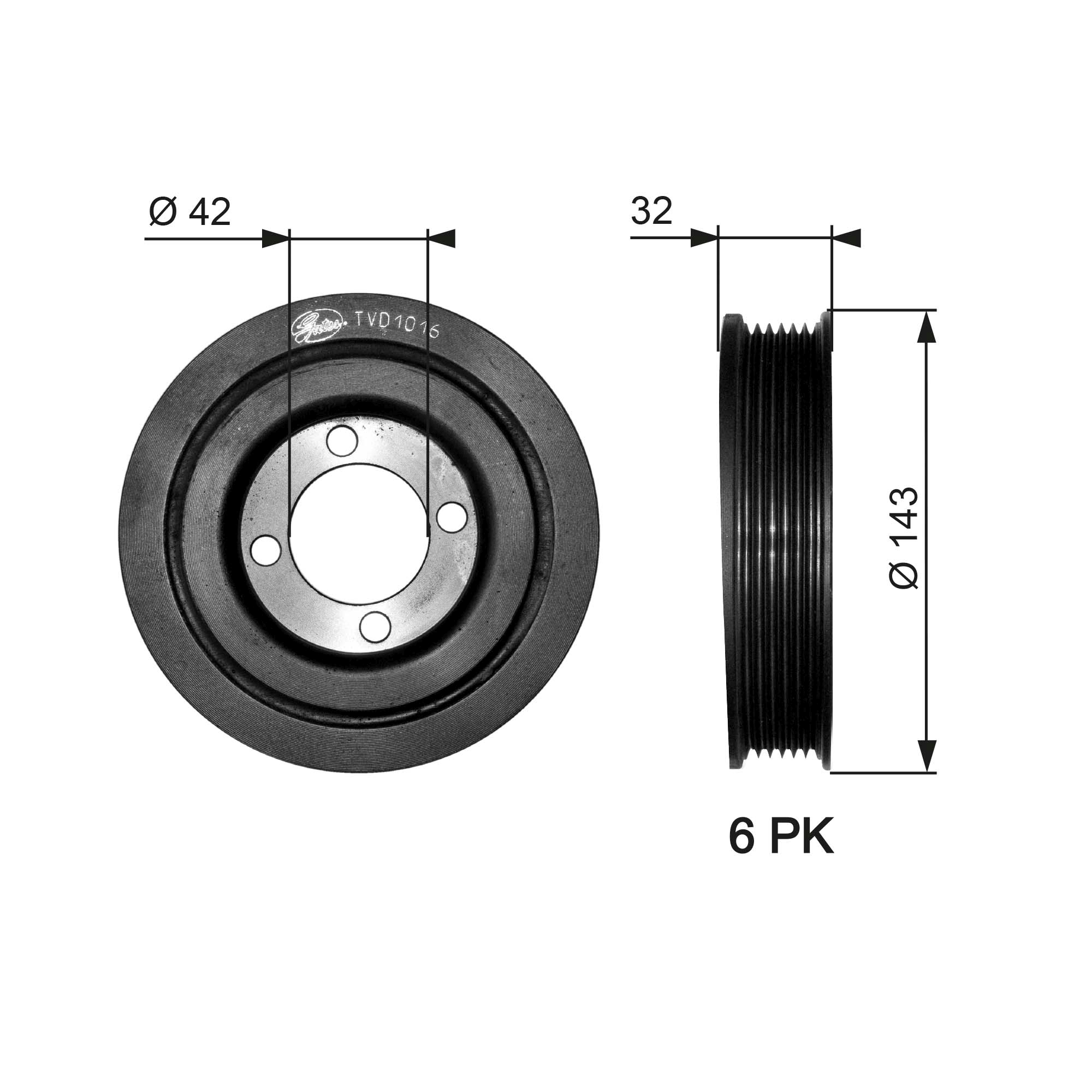 Krukaspoelie Gates TVD1016