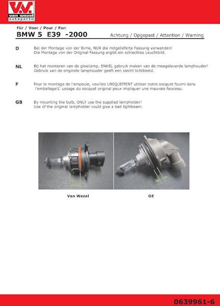 Van Wezel Koplamp 0639966