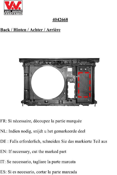 Van Wezel Voorpaneel deel 4042668