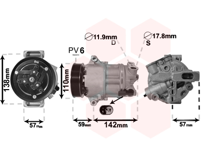 Airco compressor Van Wezel 0100K133