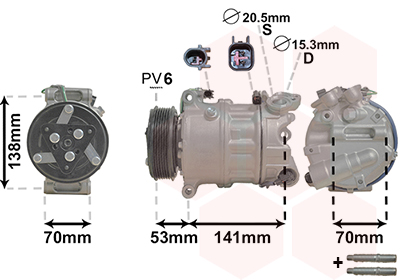 Van Wezel Airco compressor 0200K209