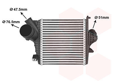Intercooler, inlaatluchtkoeler Van Wezel 03014727