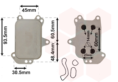Oliekoeler motorolie Van Wezel 09013703