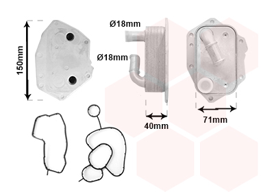 Oliekoeler motorolie Van Wezel 09013704