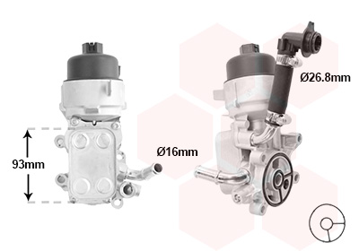 Oliekoeler motorolie Van Wezel 09013728