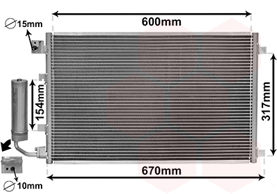 Airco condensor Van Wezel 13015281