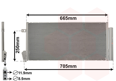 Airco condensor Van Wezel 17005396