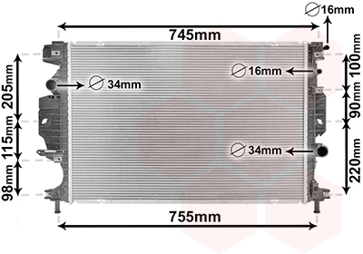 Radiateur Van Wezel 18002642