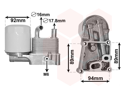 Oliekoeler motorolie Van Wezel 18003598