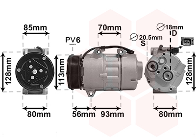 Van Wezel Airco compressor 1800K416