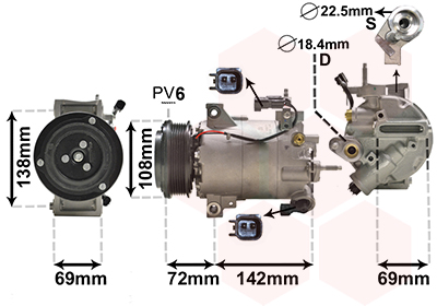 Airco compressor Van Wezel 1800K603