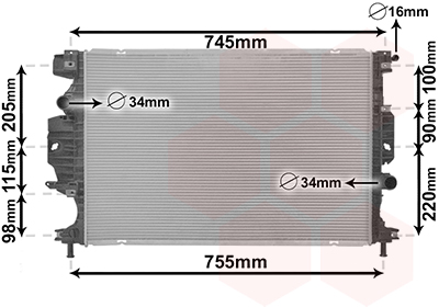 Radiateur Van Wezel 18012714