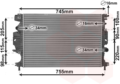 Radiateur Van Wezel 18012716