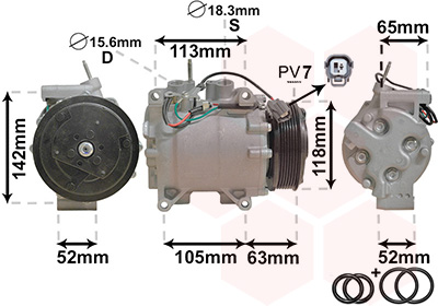 Van Wezel Airco compressor 2500K238