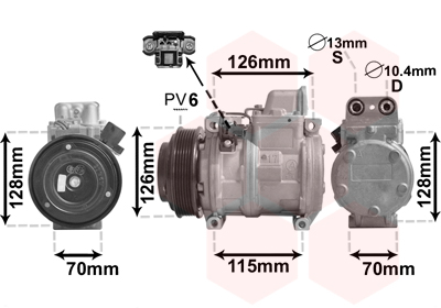 Airco compressor Van Wezel 3000K087