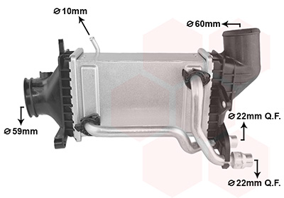 Intercooler, inlaatluchtkoeler Van Wezel 30014703