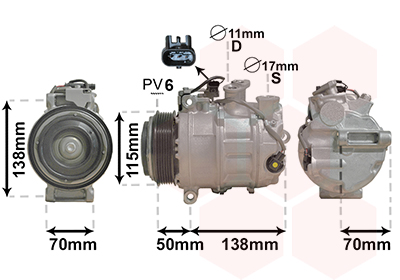 Airco compressor Van Wezel 3001K704