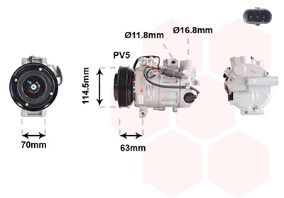 Compressor, airconditioning Van Wezel 3001K727