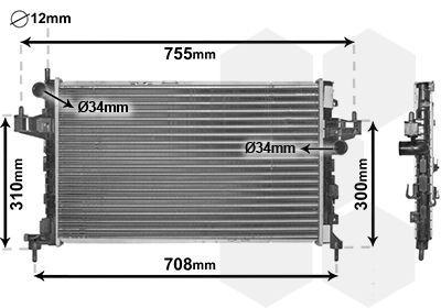 Radiateur Van Wezel 37002380