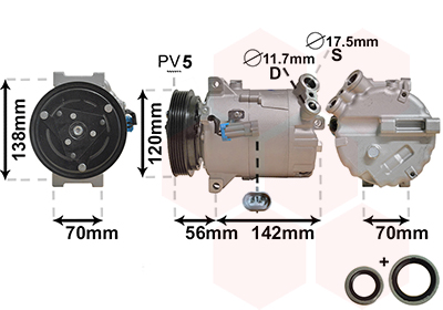 Van Wezel Airco compressor 3700K313