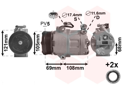 Airco compressor Van Wezel 3700K316