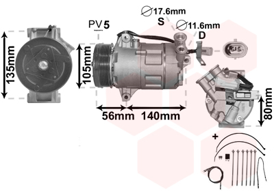 Airco compressor Van Wezel 3700K428