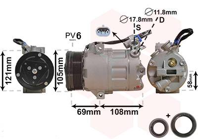 Airco compressor Van Wezel 3700K438