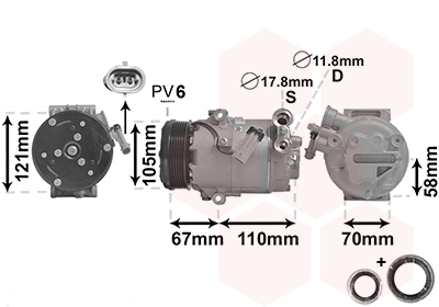 Airco compressor Van Wezel 3700K494