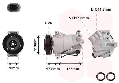 Van Wezel Airco compressor 3700K496