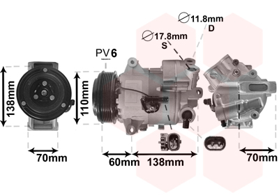 Airco compressor Van Wezel 3700K616