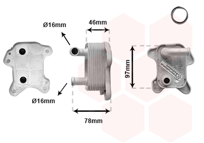 Oliekoeler motorolie Van Wezel 37013719