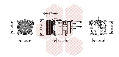 Airco compressor Van Wezel 4000K242