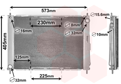 Koelmodule (radiateur+condensor) Van Wezel 4300M405