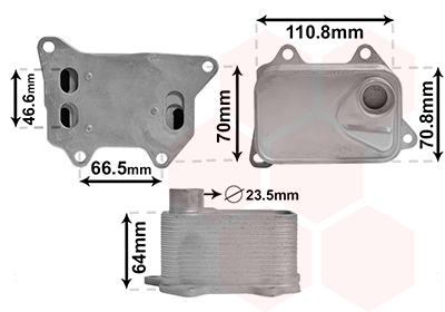 Oliekoeler motorolie Van Wezel 58013704