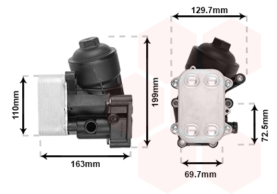 Oliekoeler motorolie Van Wezel 58013720