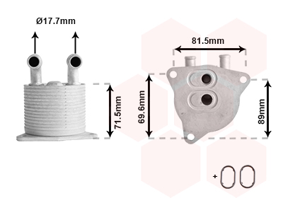 Oliekoeler motorolie Van Wezel 59013711