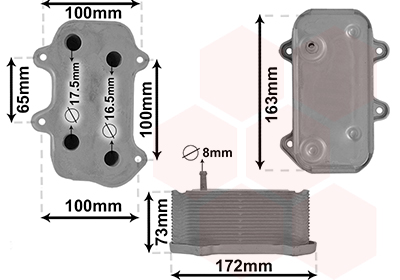 Oliekoeler motorolie Van Wezel 74013701