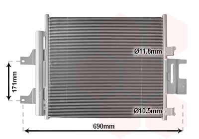 Airco condensor Van Wezel 77015702