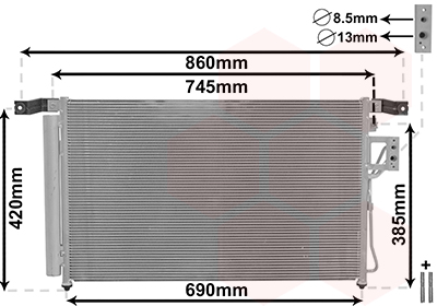 Airco condensor Van Wezel 82005176