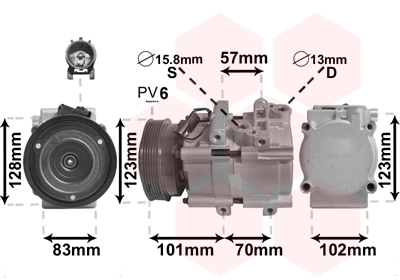 Airco compressor Van Wezel 8200K209