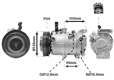 Airco compressor Van Wezel 8301K707