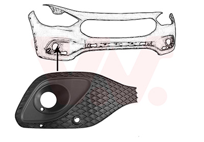 Ventilatiegrille, bumper Van Wezel 2960598