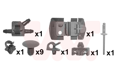 Motorkap montageset Van Wezel 4339797